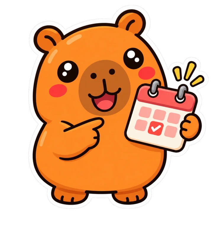 Capy holding a calendar