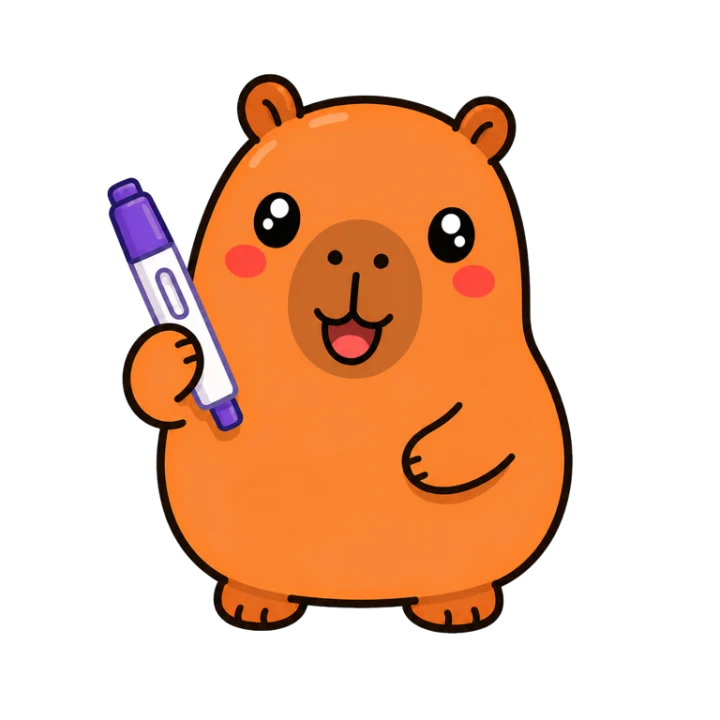 Capy holding a medication pen